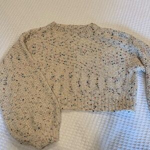 Confetti cream cropped sweater